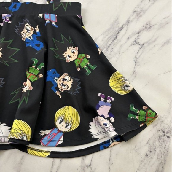 Hot Topic Womens Hunter Hunter Anime Mini Suspender Skirt Size S Black Cartoon - Picture 3 of 5